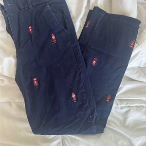 Boy’s Navy Janie Jack pants with nutcracker embroidery